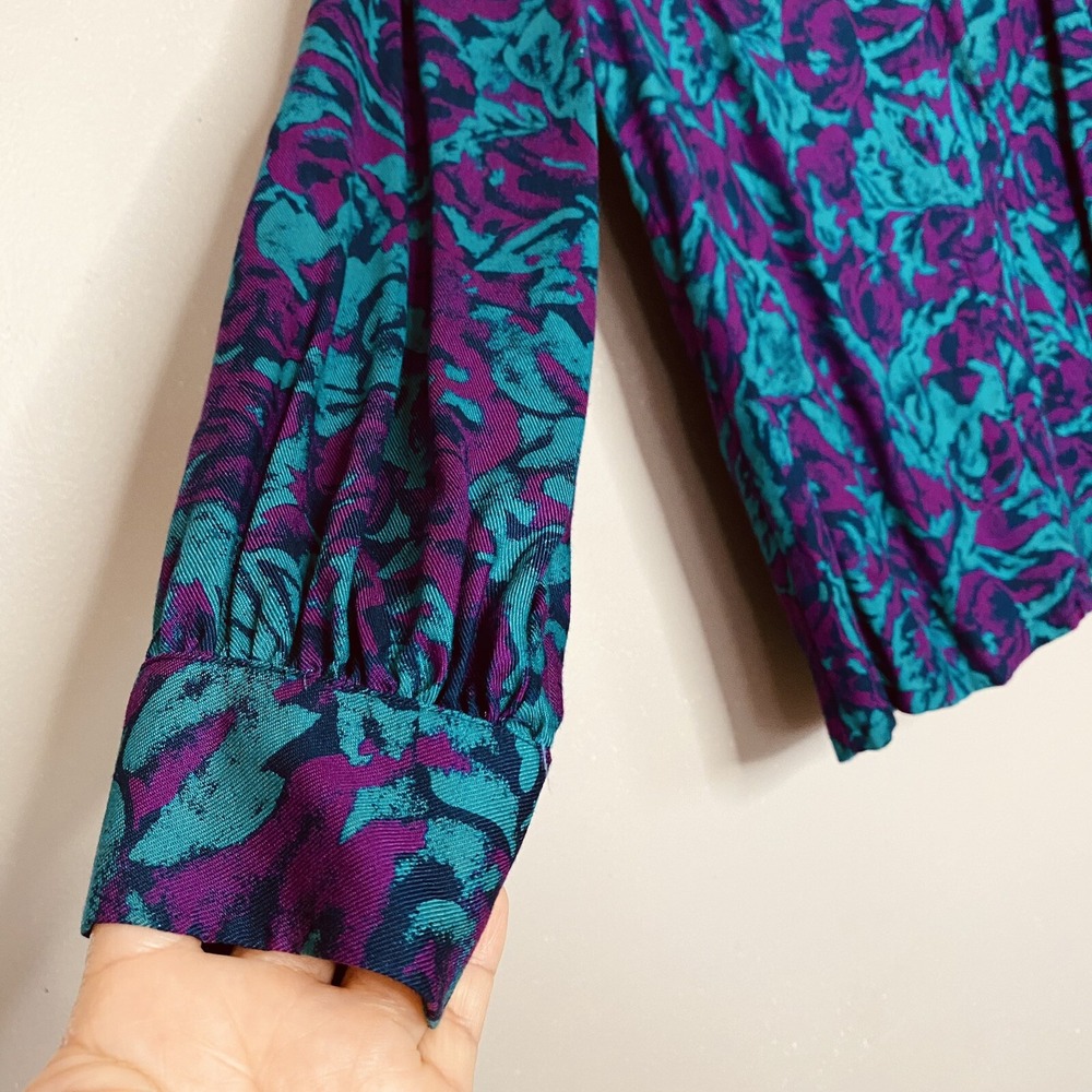 Country Sophisticates by Pendleton Blouse Button Up Abstract Floral size 10 - Picture 5 of 16